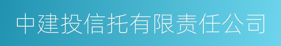 中建投信托有限责任公司的同义词