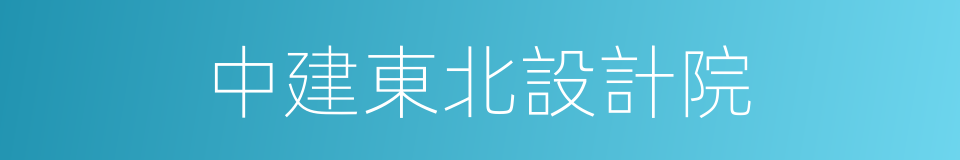 中建東北設計院的同義詞