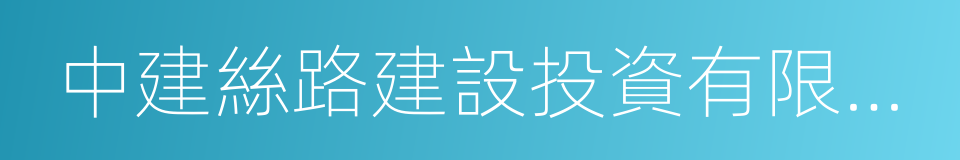 中建絲路建設投資有限公司的同義詞
