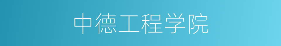 中德工程学院的同义词