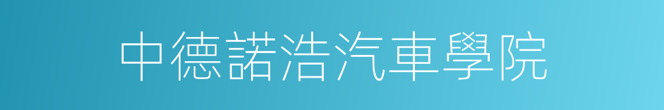 中德諾浩汽車學院的同義詞