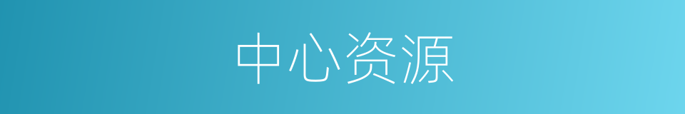中心资源的同义词