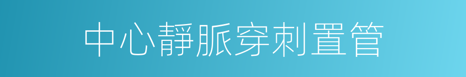 中心靜脈穿刺置管的同義詞