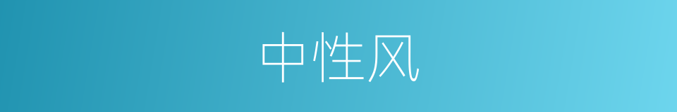 中性风的同义词