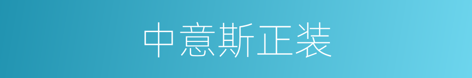 中意斯正装的同义词