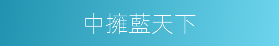 中擁藍天下的同義詞