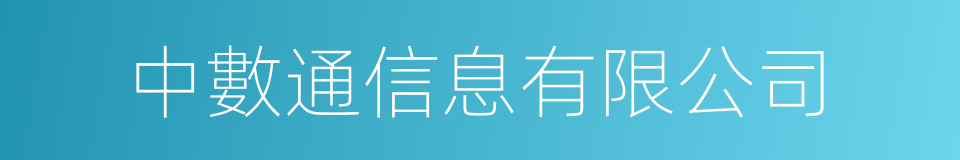 中數通信息有限公司的同義詞