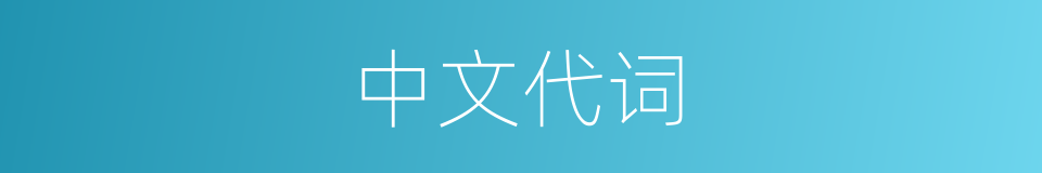 中文代词的同义词