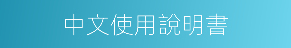 中文使用說明書的同義詞