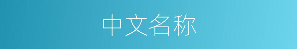 中文名称的同义词