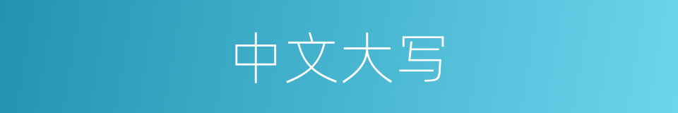 中文大写的意思