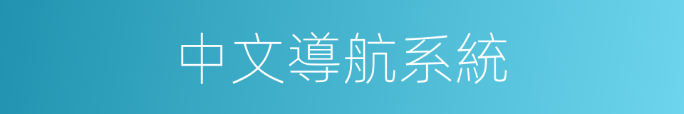 中文導航系統的同義詞