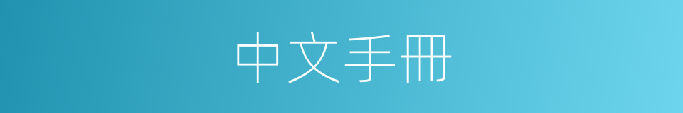 中文手冊的同義詞
