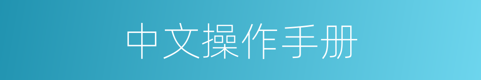 中文操作手册的同义词