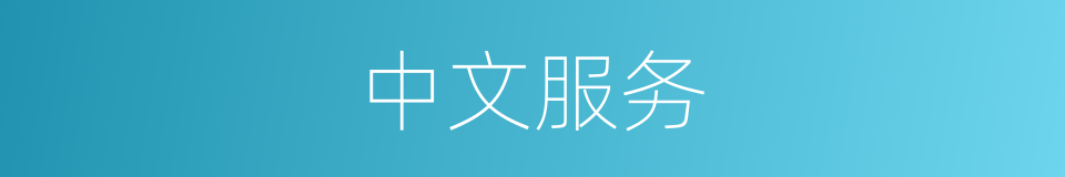 中文服务的意思