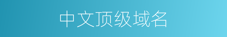 中文顶级域名的同义词