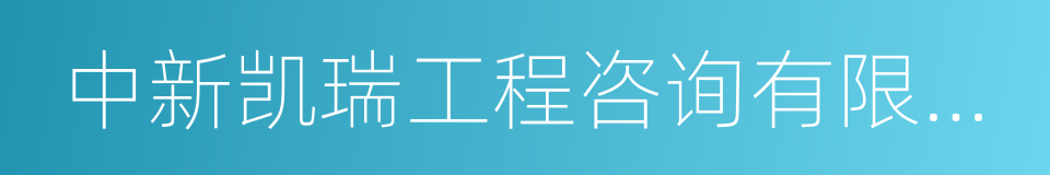 中新凯瑞工程咨询有限公司的同义词