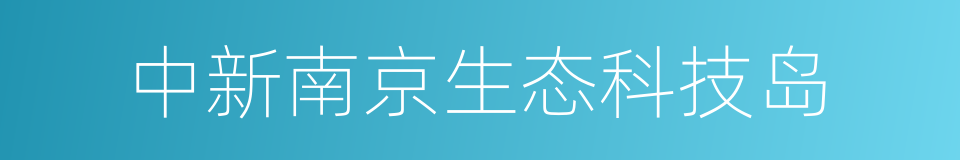 中新南京生态科技岛的同义词