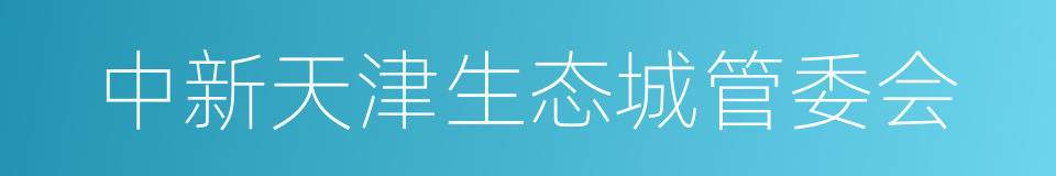 中新天津生态城管委会的同义词
