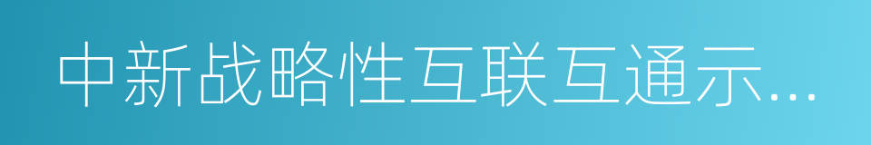 中新战略性互联互通示范项目的同义词