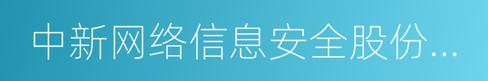 中新网络信息安全股份有限公司的同义词