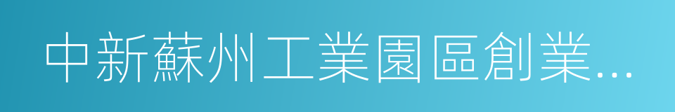 中新蘇州工業園區創業投資有限公司的同義詞