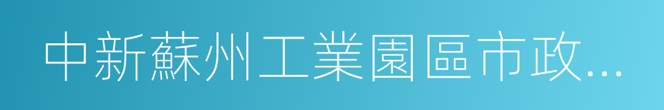 中新蘇州工業園區市政公用工程建設有限公司的同義詞