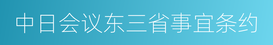 中日会议东三省事宜条约的同义词