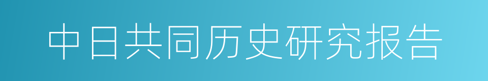 中日共同历史研究报告的同义词