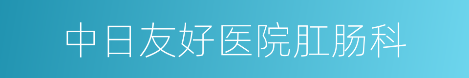 中日友好医院肛肠科的同义词