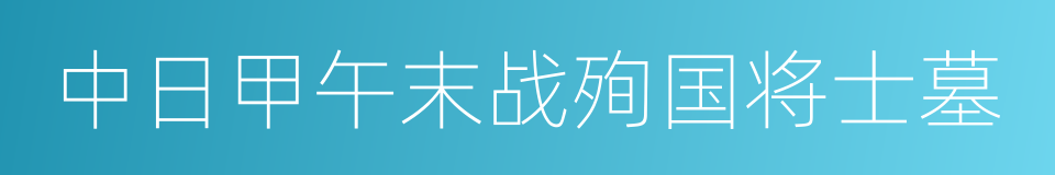 中日甲午末战殉国将士墓的同义词