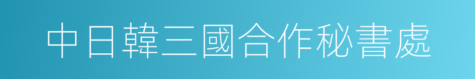 中日韓三國合作秘書處的同義詞
