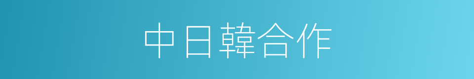 中日韓合作的同義詞