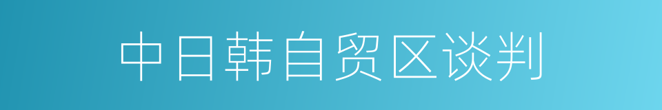 中日韩自贸区谈判的同义词