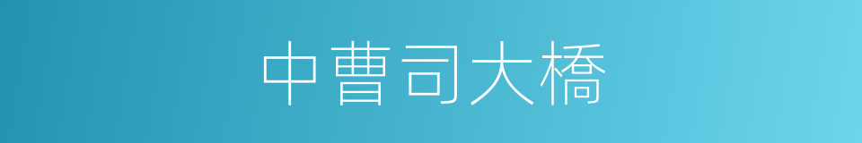 中曹司大橋的同義詞