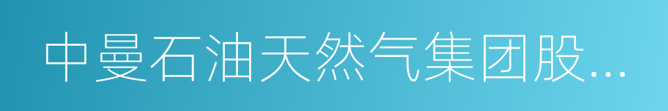 中曼石油天然气集团股份有限公司的同义词