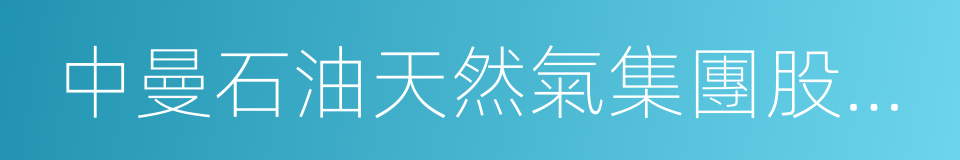 中曼石油天然氣集團股份有限公司的同義詞