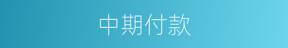中期付款的同义词