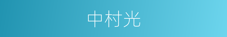 中村光的同义词