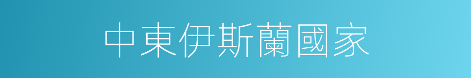 中東伊斯蘭國家的同義詞