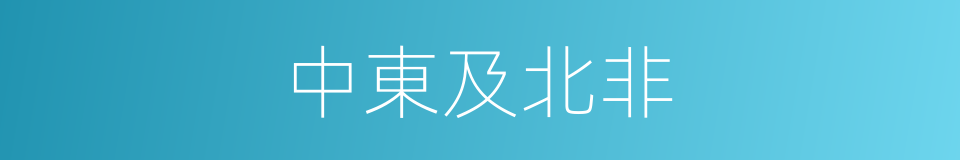 中東及北非的同義詞