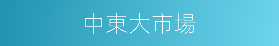 中東大市場的同義詞