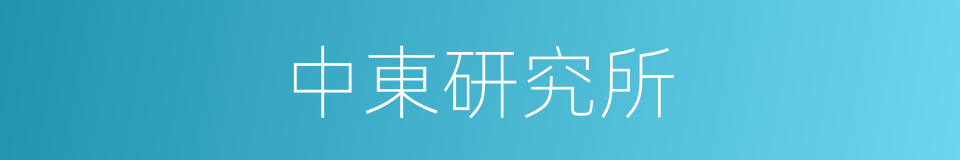 中東研究所的同義詞