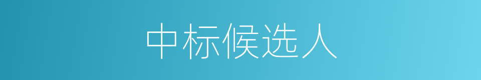 中标候选人的同义词