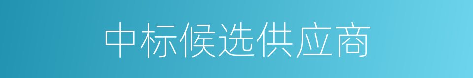 中标候选供应商的同义词
