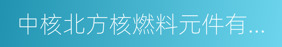 中核北方核燃料元件有限公司的同义词