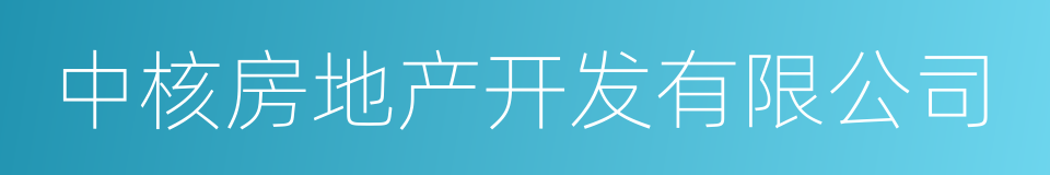 中核房地产开发有限公司的同义词