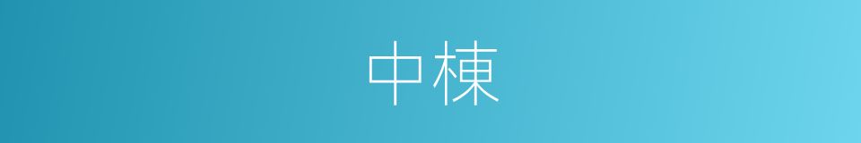 中棟的意思