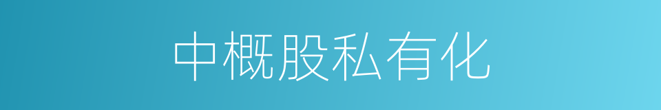 中概股私有化的同义词