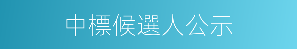 中標候選人公示的同義詞